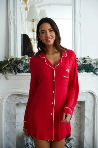 Chemise Americana Curta Vermelho Malha 